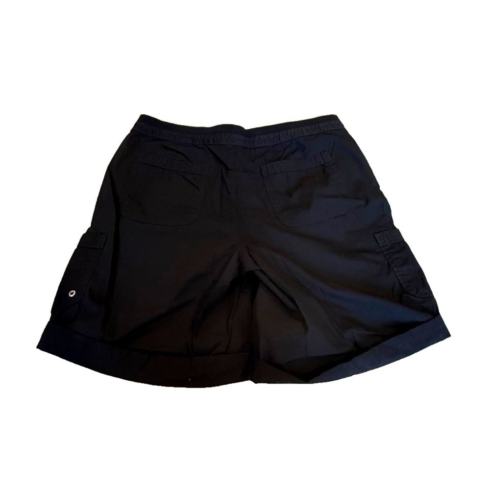 White Stag Women's 100% Cotton Cuffed Cargo Shorts; Stretch; Black; Size 8; NWT - Picture 2 of 6